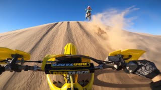 Epic Sand Dunes Freeriding Suzuki RM250 amp KTM350 [upl. by Sorvats]