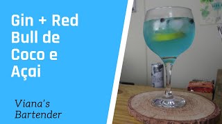 GIN COM RED BULL DE COCO E AÇAI  COQUETEL 35 [upl. by Ecilegna]