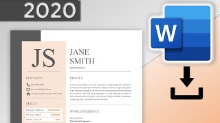 How to Make CV in Microsoft Word  Resume Design 2020 FREE DOWNLOAD [upl. by Ynamreg]