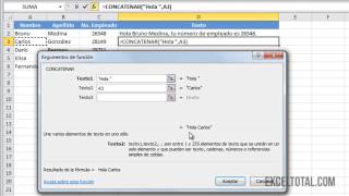 Función CONCATENAR en Excel [upl. by Thin]