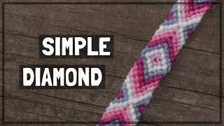 Simple Diamond Friendship Bracelet Tutorial CC [upl. by Goodspeed721]