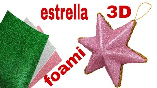 Cómo hacer Estrellas Navideñas de Foami fácil y rápido ⭐ [upl. by Enalb570]