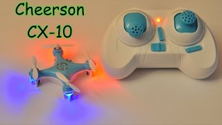 Cheerson CX10 Mini RC Quadcopter 24GHz 4Ch 6 Axis gyro with LED RTF [upl. by Jara]