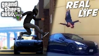 GTA 5 VS REAL LIFE 10  fun fail stunt [upl. by Filmer641]