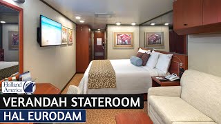 HAL Eurodam  Verandah Stateroom Walkthrough Tour amp Review 4K  Holland America Cruise Line [upl. by Adleme]