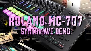 Roland MC707 Groovebox  Synthwave Demo [upl. by Nordna]