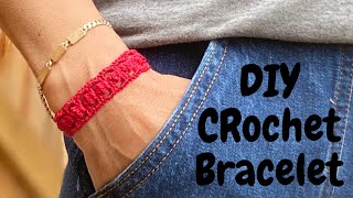 DIY how to crochet a Bracelet  Como tejer un brazalete o pulsera a crochet paso a paso [upl. by Aerbas]