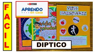 🔴☑ COMO HACER UN DIPTICO APRENDO EN CASA EDUCACION FISICA [upl. by Aderfla]