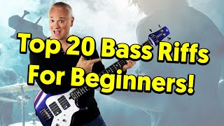 Top 20 MUST KNOW Bass Riffs For Beginners tabs amp tutorial [upl. by Almallah]