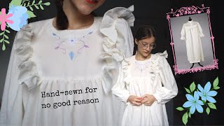 I Made An 1890s Nightgown  Hand Sewn Victorian PJs [upl. by Jaehne]