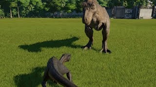 Indoraptor VS TRex  Jurassic World Evolution [upl. by Lejna]