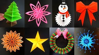 8 DECORACIONES NAVIDEÑAS DE PAPEL PARA HACER EN 5 MINUTOS ideas de decoracion [upl. by Otsirave]