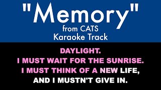 quotMemoryquot from Cats  Karaoke Track with Lyrics on Screen [upl. by Fotinas]