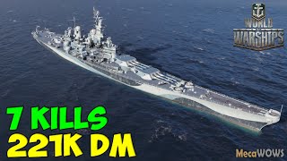 World of WarShips  Iowa  7 KILLS  221K Damage  Replay Gameplay 4K 60 fps [upl. by Aiderfla]