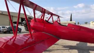 Stearman PT17 Flight Demo  Hangar Talk  Planes of Fame [upl. by Hall]