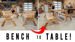 DIY Folding Bench  Turns Into a Table [upl. by Pironi]