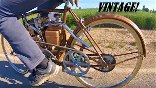 I make a VINTAGE motorbike from a bicycle [upl. by Adlesirhc572]