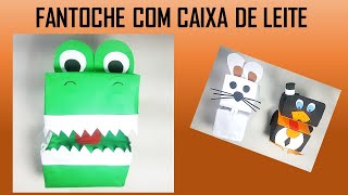 Fantoche com caixa de leite  Reciclável [upl. by Helyn362]