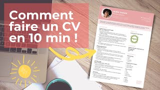 Comment faire un CV en 10 minutes SANS Word [upl. by Ateinotna27]