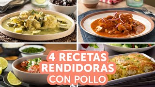 4 recetas rendidoras con pollo  Kiwilimón [upl. by Bennie]