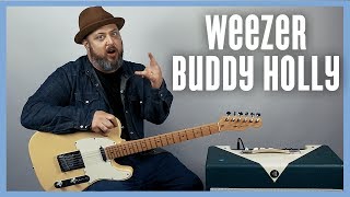 Weezer Buddy Holly Guitar Lesson  Tutorial [upl. by Fessuoy]