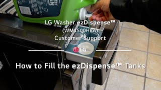 LG Washer ezDispense™  How to Fill the ezDispense™ Tanks [upl. by Ydnem]