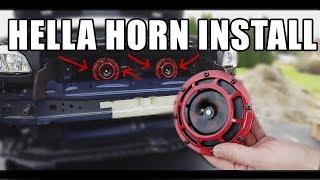 How to Install Hella Horns on a Subaru WRX  Sti Impreza with Grimmspeed Harness and Perrin Bracket [upl. by Asylem]