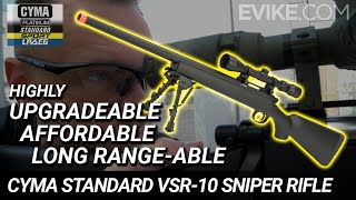 Highly Upgradeable Affordable amp Long Rangeable  CYMA VSR10 Airsoft Sniper Rifle Review [upl. by Tahpos]