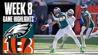 Eagles at Bengals  Week 8 Highlights [upl. by Nauqat248]