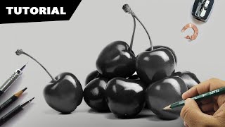 How to Draw Realistic Cherries  Tutorial for BEGINNERS [upl. by Enoch120]