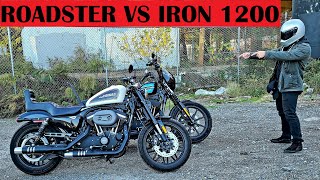 Harley Roadster vs Iron 1200 Sportster [upl. by Etnor]