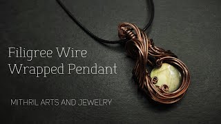 FREE WIRE JEWELRY TUTORIAL Basic Filigree Wire Wrapped Pendant [upl. by Hajed]