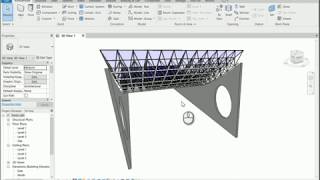 tridimentional truss tridilosa or malla espacial adaptativa en revit 2019 tutorial [upl. by Eninaej444]