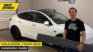 Tesla Model Y Roof Rack Crossbars Installation [upl. by Notsgnik]