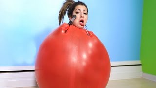 Doing Makeup In Giant Balloon [upl. by Inaffit]