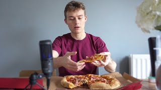 First Time Eating Dominos Pizza Food Review [upl. by Elfstan]