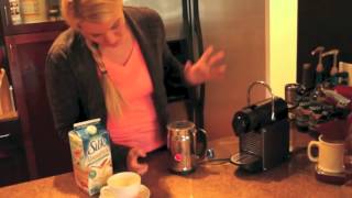 Nespresso Aeroccino Plus Frother Review Frothing Almond Milk [upl. by Brigham235]