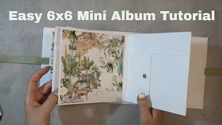 Simple 6x6 Mini Album Tutorial  Perfect for a beginner  Mintay  Urban Jungle [upl. by Haden726]