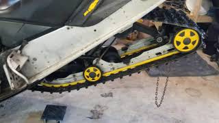 Skidoo Rev Chassis Rear Skid Removal [upl. by Jain]