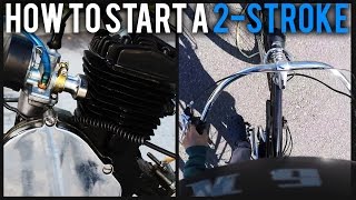 How to Start a 2Stroke Motorized Bicycle [upl. by Yentruocal]